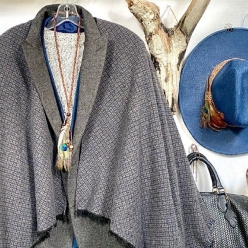 Boho Peacock/feather necklace w native/western Navajo/Pendleton/cottage …